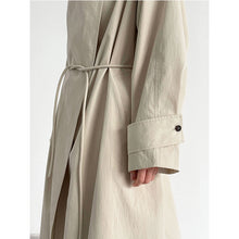 Load image into Gallery viewer, Stand-up Collar Retro Belted Mid-length Loose Coat
