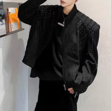 Load image into Gallery viewer, Retro Punk Short Padded Shoulder Leather Jacket
