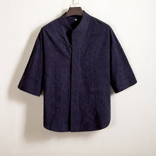 Load image into Gallery viewer, Cotton and Linen Jacquard Vintage Half Sleeve Shirt
