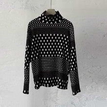 Load image into Gallery viewer, Ink-wash Polka Dot Turtleneck Pleated Base Layer Top
