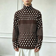 Load image into Gallery viewer, Ink-wash Polka Dot Turtleneck Pleated Base Layer Top
