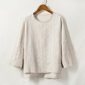 Cotton Linen Vintage Loose Thin Shirt
