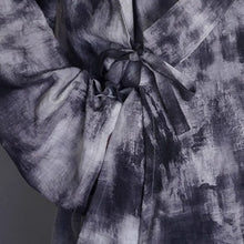 Load image into Gallery viewer, Ink-print Cross-neck Short Cardigan
