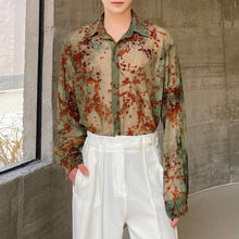 Load image into Gallery viewer, Floral Mesh Lapel Shirt
