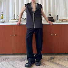 Load image into Gallery viewer, Gypsophila Brocade Rhinestone Sleeveless Shirt Vest
