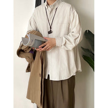 Load image into Gallery viewer, Japanese Striped Loose-fitting Long-sleeved Shirt
