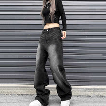Load image into Gallery viewer, American Washed Distressed Wide-leg Jeans
