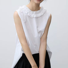 Load image into Gallery viewer, Petal Collar Sleeveless Reversible Shirt
