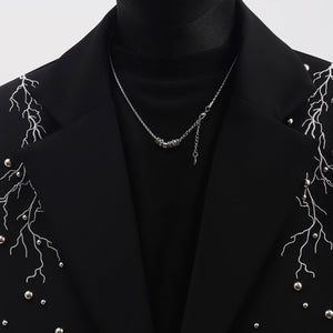 Metal Beaded Loose Suit Jacket