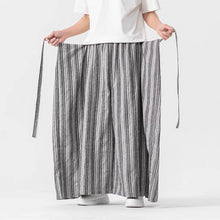 Load image into Gallery viewer, Vintage Striped Linen Thin Loose Wide Leg Culottes
