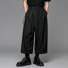 Load image into Gallery viewer, Japanese High-Waisted Wide-Leg Cropped Trousers
