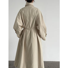 Load image into Gallery viewer, Stand-up Collar Retro Belted Mid-length Loose Coat
