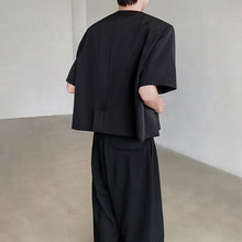Load image into Gallery viewer, Padded Shoulder Loose Short Suit Jacket
