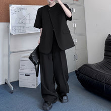 Load image into Gallery viewer, Solid Color Round Neck Shirt Loose Casual Draped Trousers Two-piece Suit

