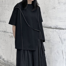 Load image into Gallery viewer, Japanese Style Irregular Round Neck Loose T-shirt
