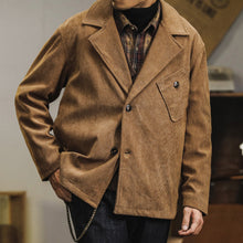 Load image into Gallery viewer, Vintage Solid Color Loose Corduroy Blazer

