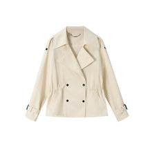 Load image into Gallery viewer, Women's Short Drawstring Cotton Trench Coat
