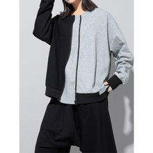 Load image into Gallery viewer, Women's Asymmetrical  Colorblock Loose Sweatshirt
