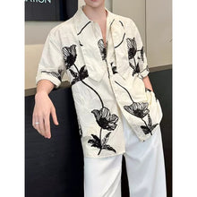 Load image into Gallery viewer, 3D Embroidered Bow Tie Short-Sleeve Shirt
