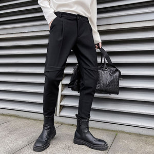 Dark Black Slim Pencil Pants