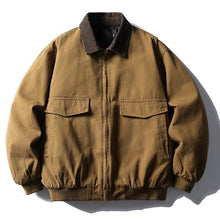 Load image into Gallery viewer, Retro Patchwork Loose-fitting Thick Collared Jacket
