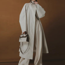 Load image into Gallery viewer, Simple Silhouette Stand Collar Tencel Drape Lace-up Jacket
