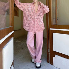 Load image into Gallery viewer, French Retro Sheer Lace Embroidered Shirt
