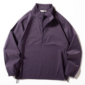 Stand Collar Loose Casual Half Zip Jacket