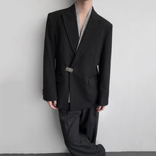 Load image into Gallery viewer, Fake Two-piece Metal Button Shoulder Pad Blazer
