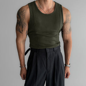 American Vertical Striped Slim Fit Knitted Vest
