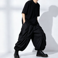 Load image into Gallery viewer, Japanese Asymmetric Pleated High-waist Drawstring Wide-leg Pants
