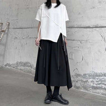 Load image into Gallery viewer, Japanese Style Irregular Round Neck Loose T-shirt
