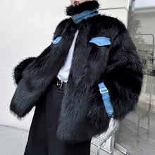 Load image into Gallery viewer, Reversible Deconstructed Leather Paneled Faux Fur Coat
