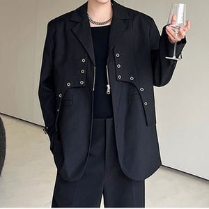 Irregular Structure Zip-up Casual Blazer