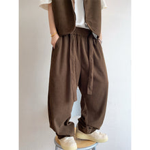 Load image into Gallery viewer, Retro Corduroy Ribbon Curved Pants
