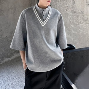 Striped Loose Heavyweight Casual T-shirt