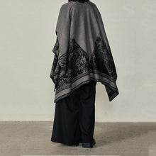 Load image into Gallery viewer, Slit Reversible Knitted Shawl Cape
