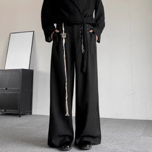 Load image into Gallery viewer, Japanese Retro Button Irregular Loose Straight Trousers
