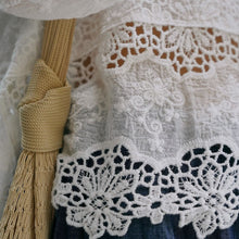 Load image into Gallery viewer, Women's Washed Cotton Lace Cut Out Breathable Shirt
