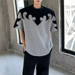 American Shoulder Pad Contrast Color T-shirt