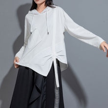 Load image into Gallery viewer, Hooded Irregular Stitching Long Sleeves T-shirts
