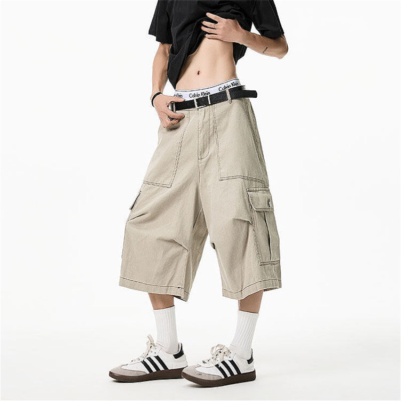 American Loose Straight Knee-length Casual Pants