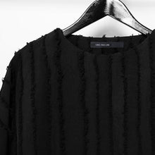 Load image into Gallery viewer, Vertical Striped Retro Tassel Stitching Short-sleeved Shirt
