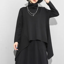 Load image into Gallery viewer, Women's Mid-length Turtleneck Swallowtail Hem Shirt
