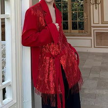 Load image into Gallery viewer, Stage Party Tassel Sequined Blazer
