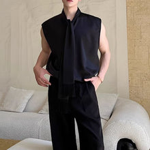 Load image into Gallery viewer, Sleeveless Satin Waistcoat Shirt
