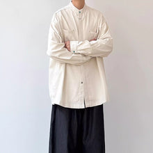 Load image into Gallery viewer, Stand Collar Solid Color Loose Casual Shirt
