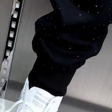 Load image into Gallery viewer, Starry Rhinestone Cuffed Sweatpants
