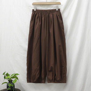 Cotton And Linen Loose Wide-leg Casual Big Bloomers