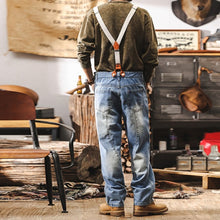 Load image into Gallery viewer, Vintage Loose Cargo Denim Overalls with Detachable Straps
